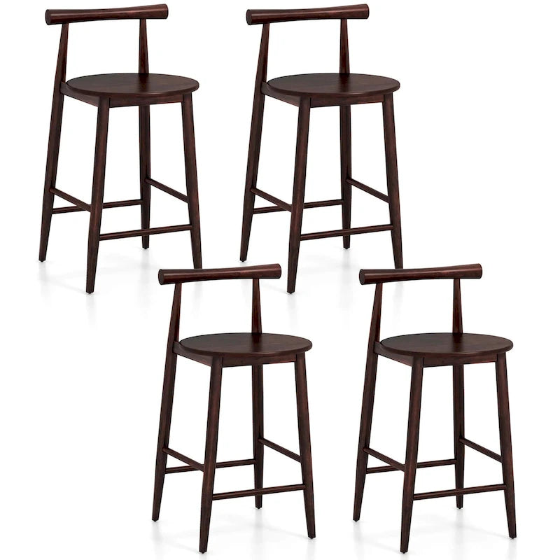 Counter Height Bar Chair Stools with Acacia Wood, Set of 2/4