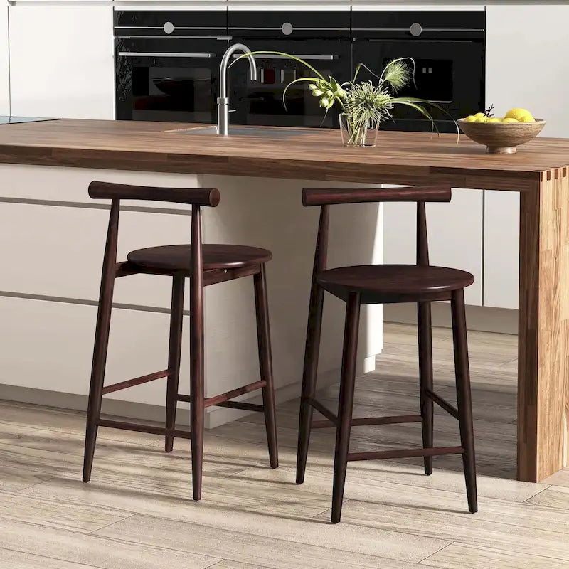 Counter Height Bar Chair Stools with Acacia Wood, Set of 2/4