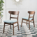 Čalouněná jídelní židle z kaučukového dřeva ve stylu Mid-Century Modern (sada 2 kusů)