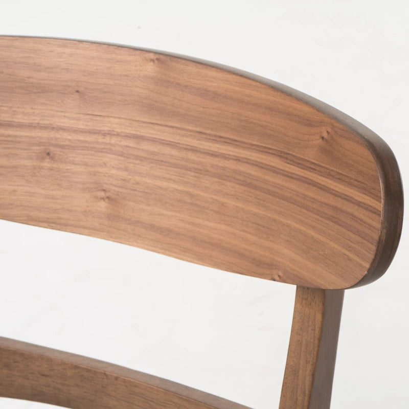 Čalouněná jídelní židle z kaučukového dřeva ve stylu Mid-Century Modern (sada 2 kusů)