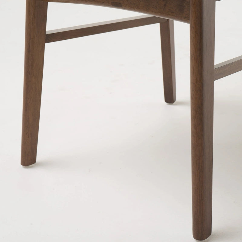 Čalouněná jídelní židle z kaučukového dřeva ve stylu Mid-Century Modern (sada 2 kusů)