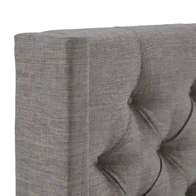 Čelo postele King Wingback, prošívané, lněná tkanina