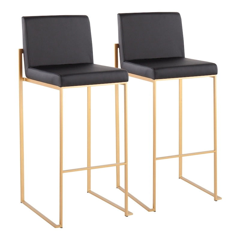 High Back Bar Stool Set of 2