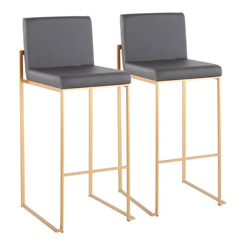 High Back Bar Stool Set of 2