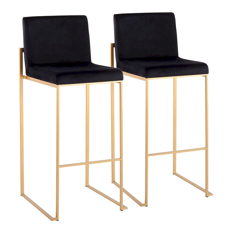 High Back Bar Stool Set of 2