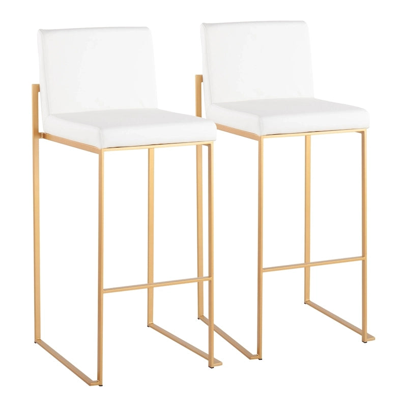 High Back Bar Stool Set of 2