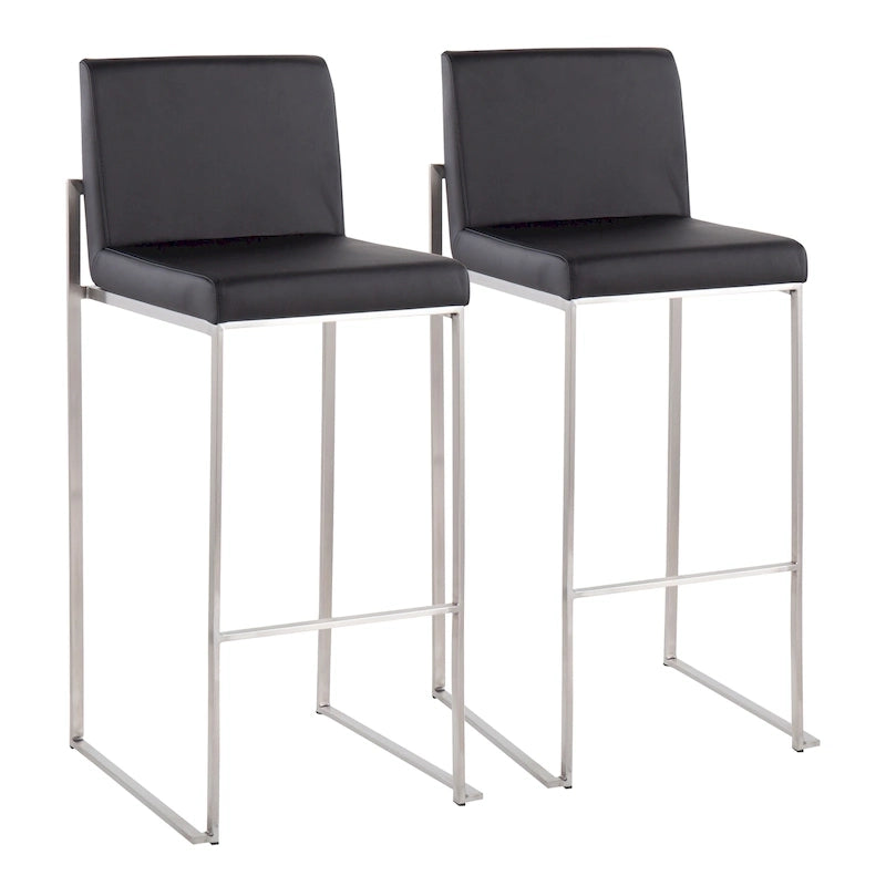 High Back Bar Stool Set of 2