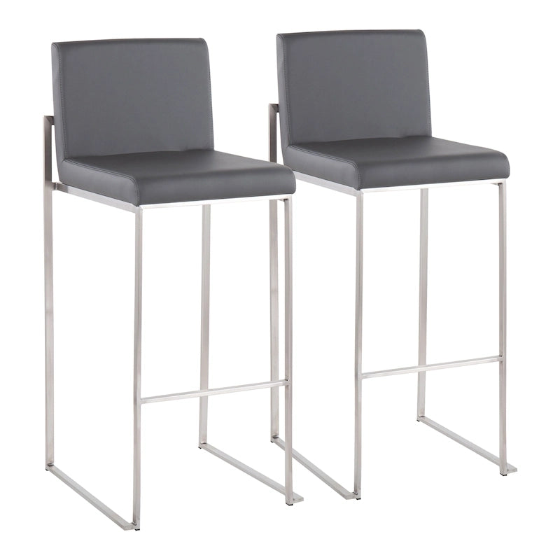 High Back Bar Stool Set of 2