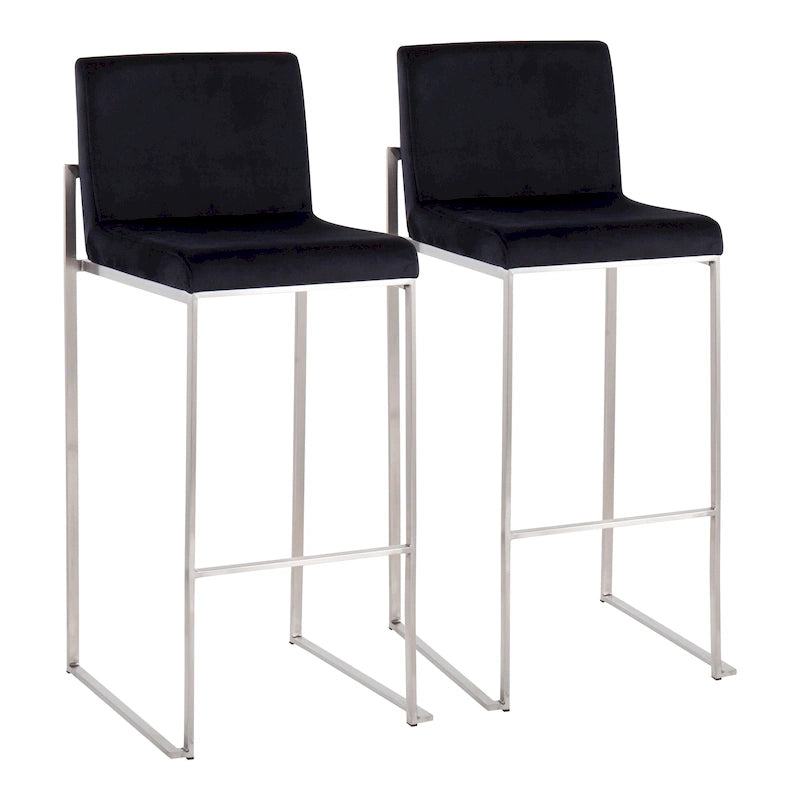High Back Bar Stool Set of 2