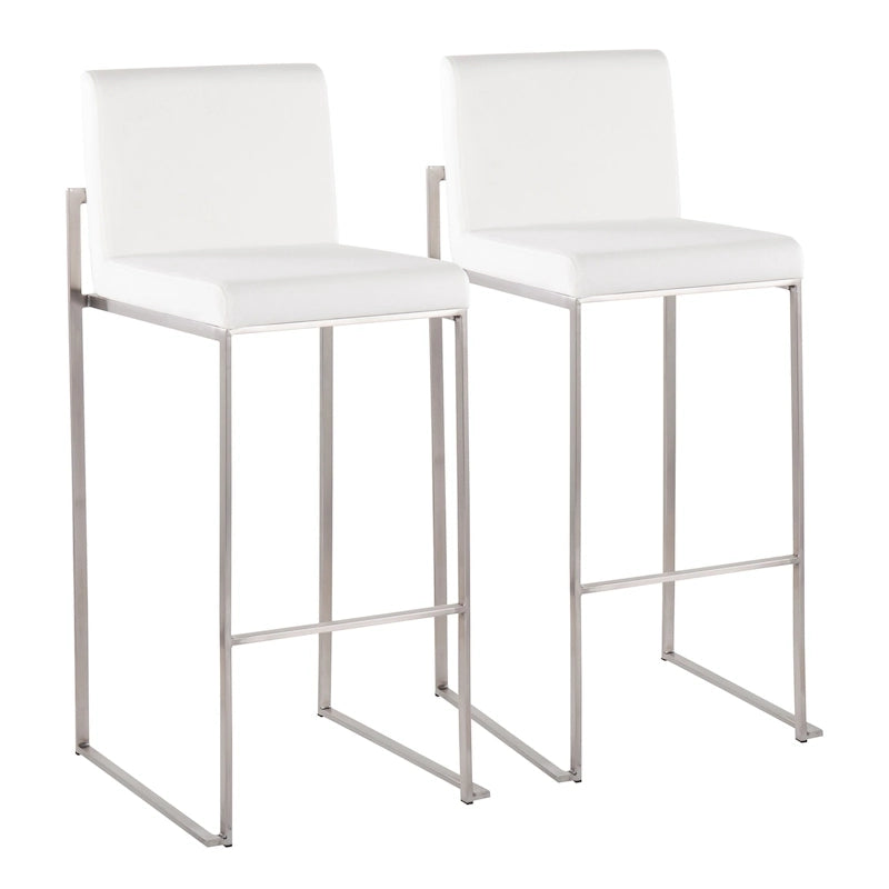 High Back Bar Stool Set of 2