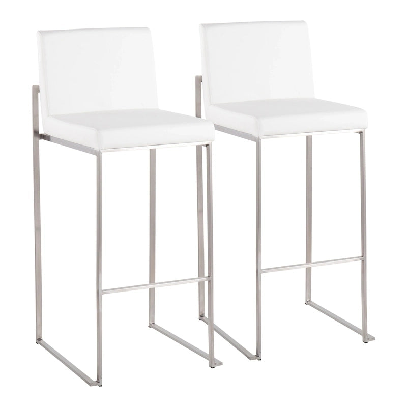 High Back Bar Stool Set of 2