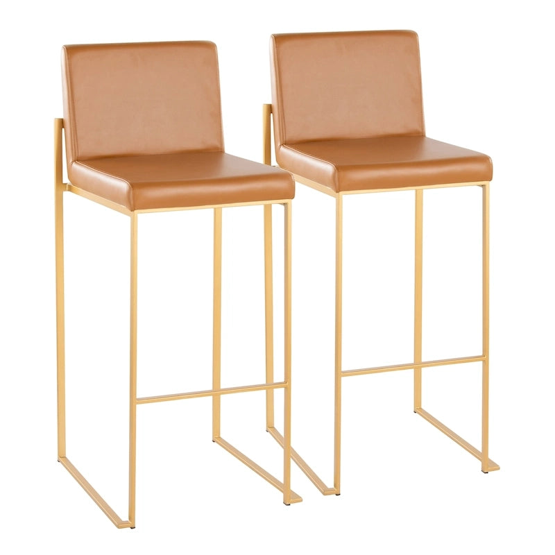 High Back Bar Stool Set of 2