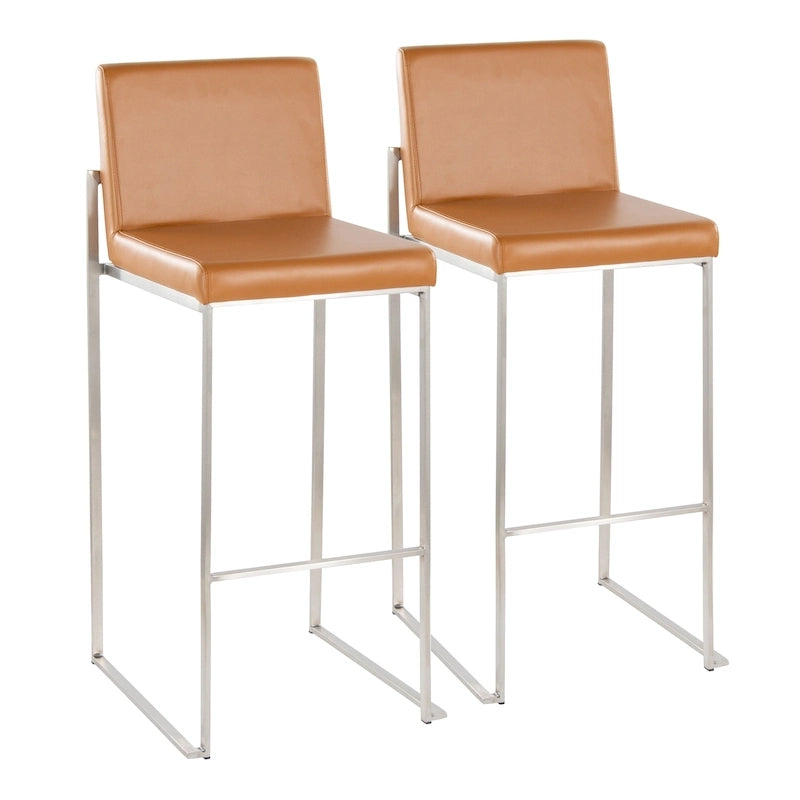 High Back Bar Stool Set of 2