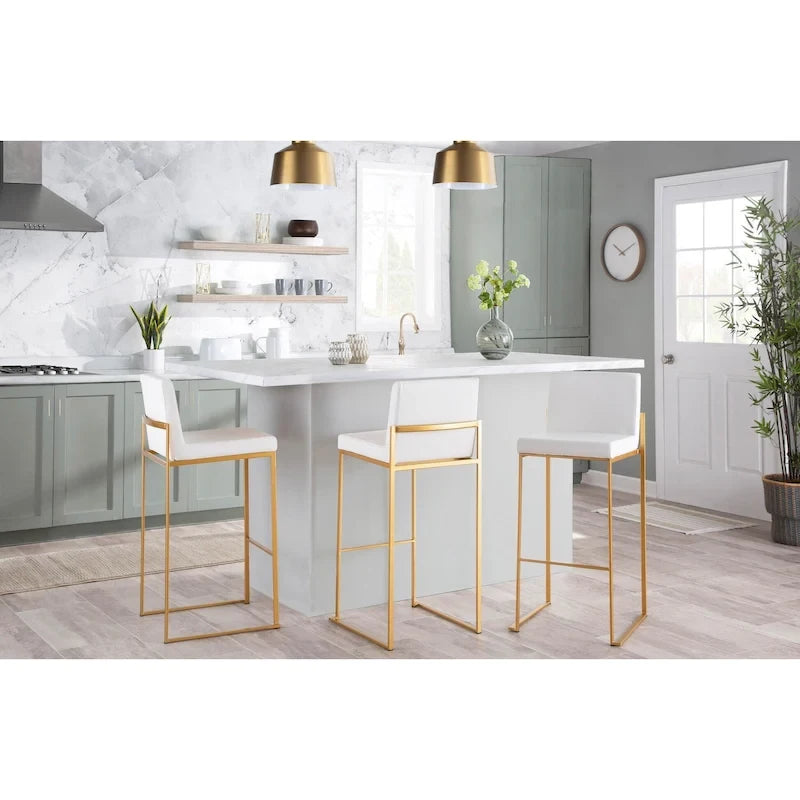 High Back Bar Stool Set of 2