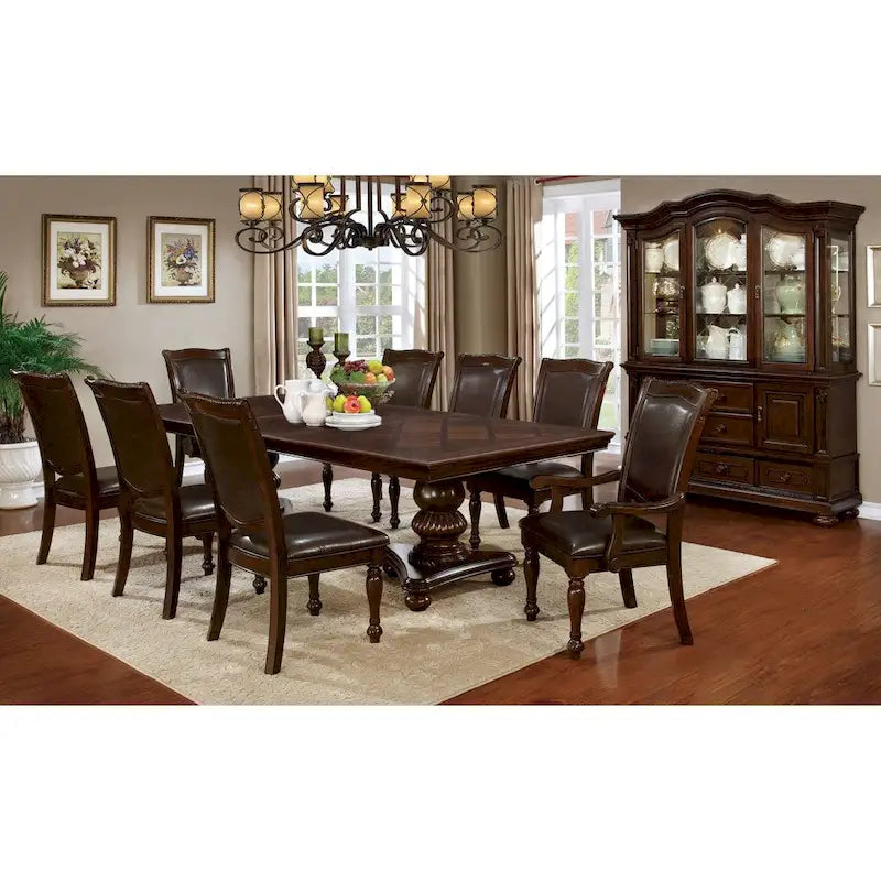Traditional Faux Leather Dining Chairs (Set of 2)