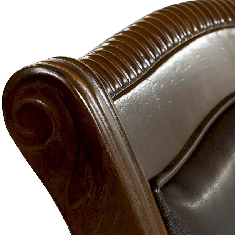 Traditional Faux Leather Dining Chairs (Set of 2)