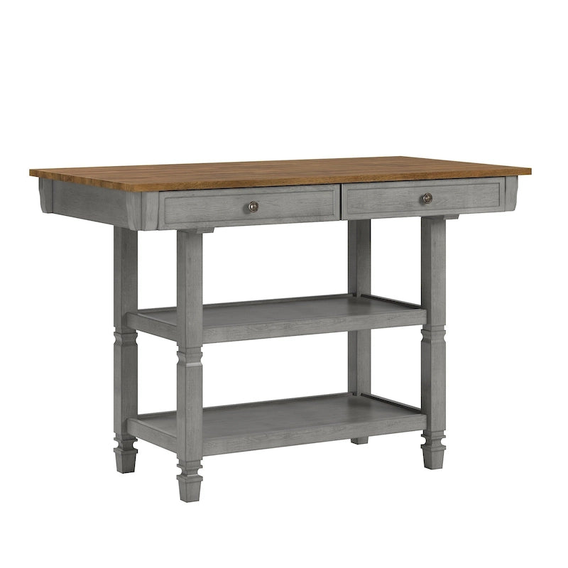2-Tone Antique Kitchen Island Buffet