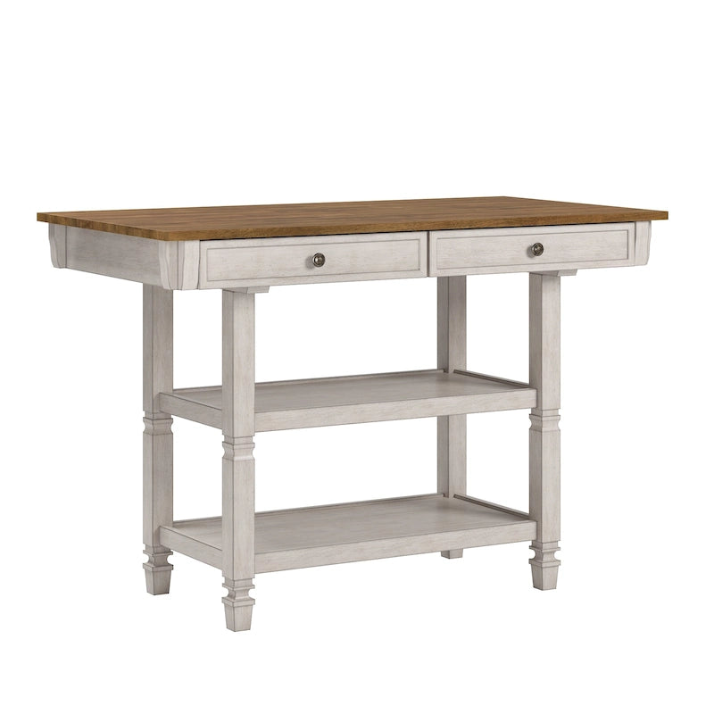 2-Tone Antique Kitchen Island Buffet