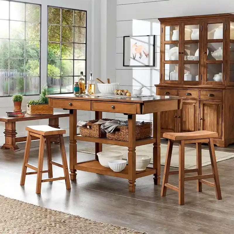 2-Tone Antique Kitchen Island Buffet