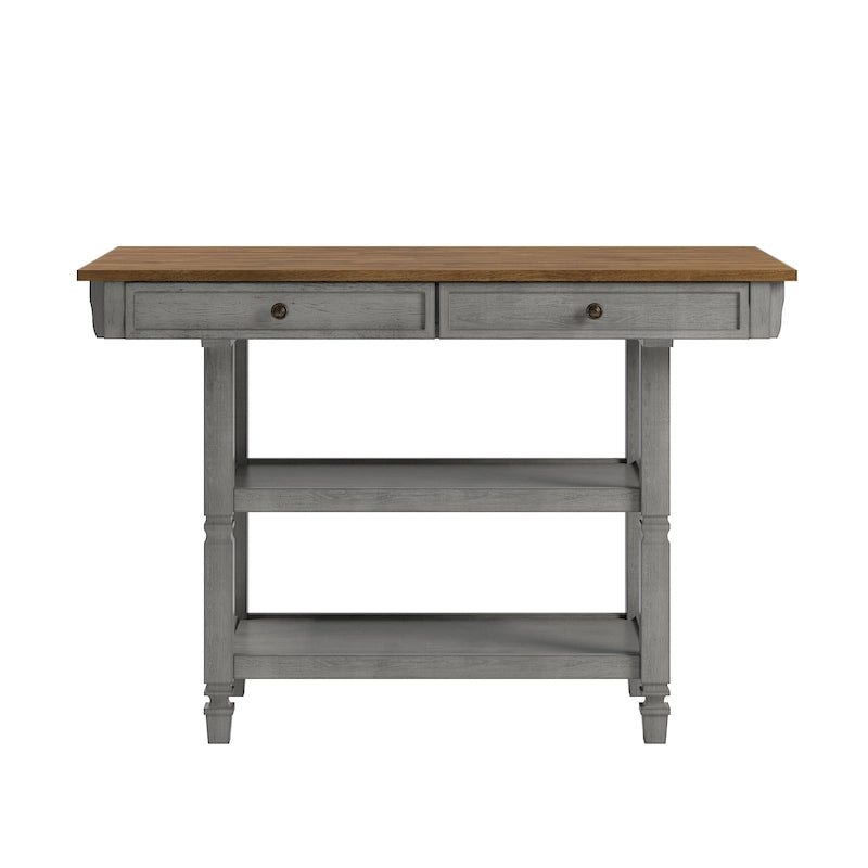 2-Tone Antique Kitchen Island Buffet
