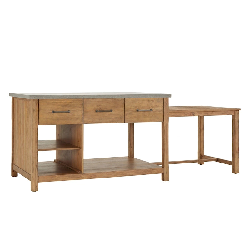 Reclaimed Look Extendable Kitchen Island