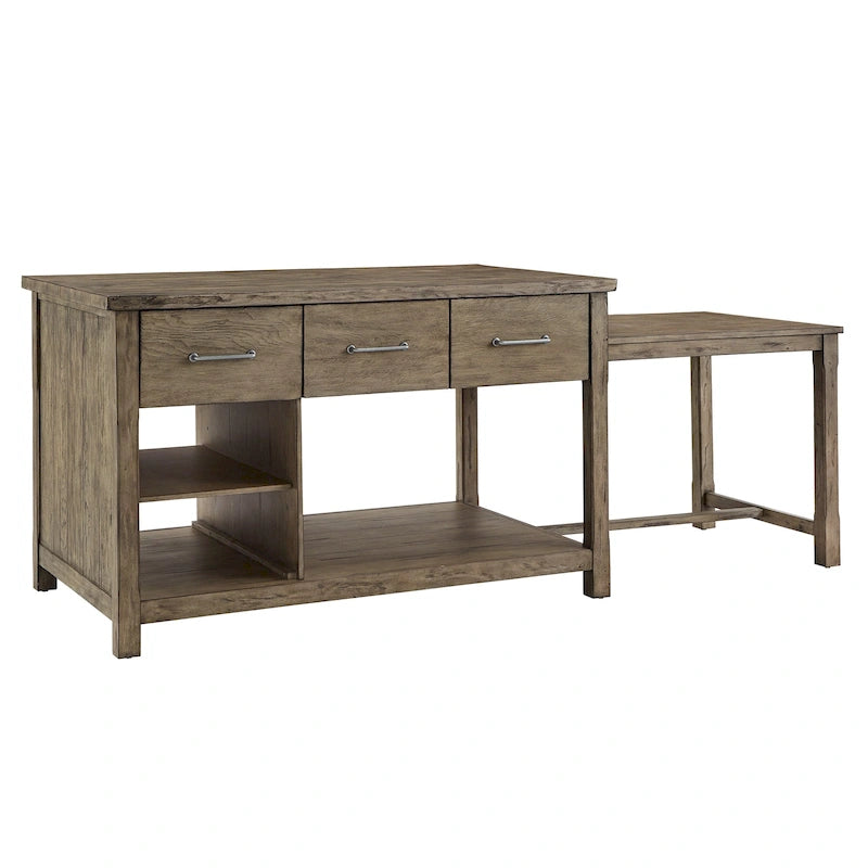 Reclaimed Look Extendable Kitchen Island