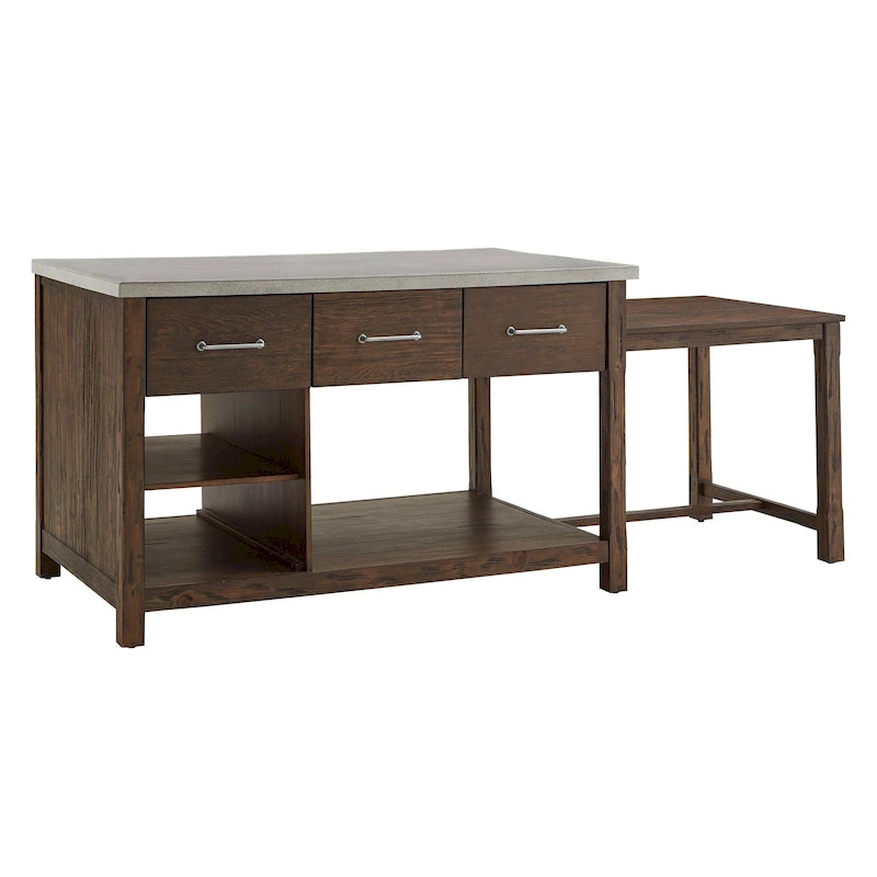 Reclaimed Look Extendable Kitchen Island