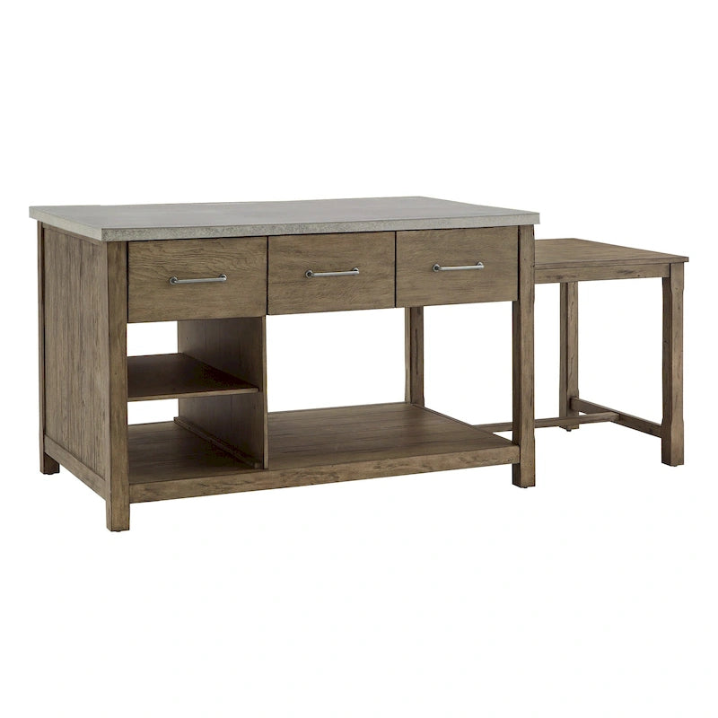 Reclaimed Look Extendable Kitchen Island