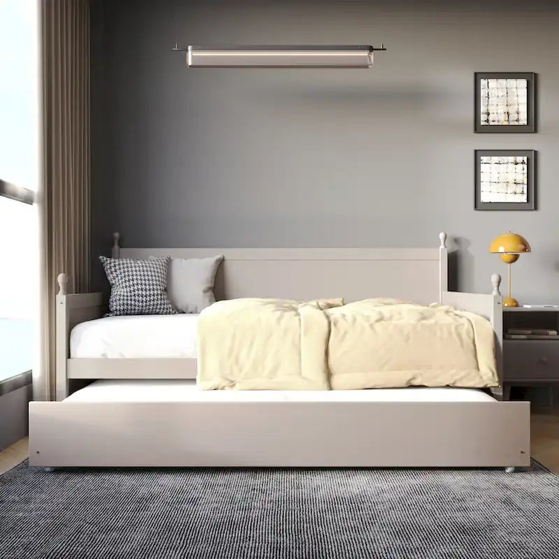 Mid-Century Modern Wooden Twin Size Daybed With Trundle