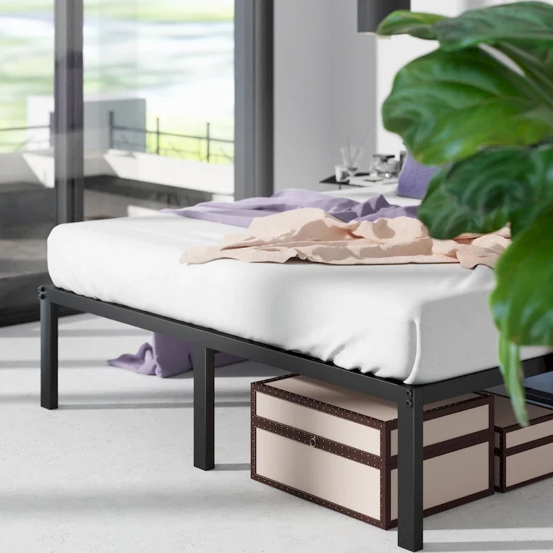 Black Metal Platform Bed Frame