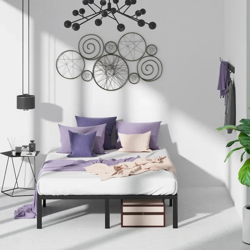 Black Metal Platform Bed Frame