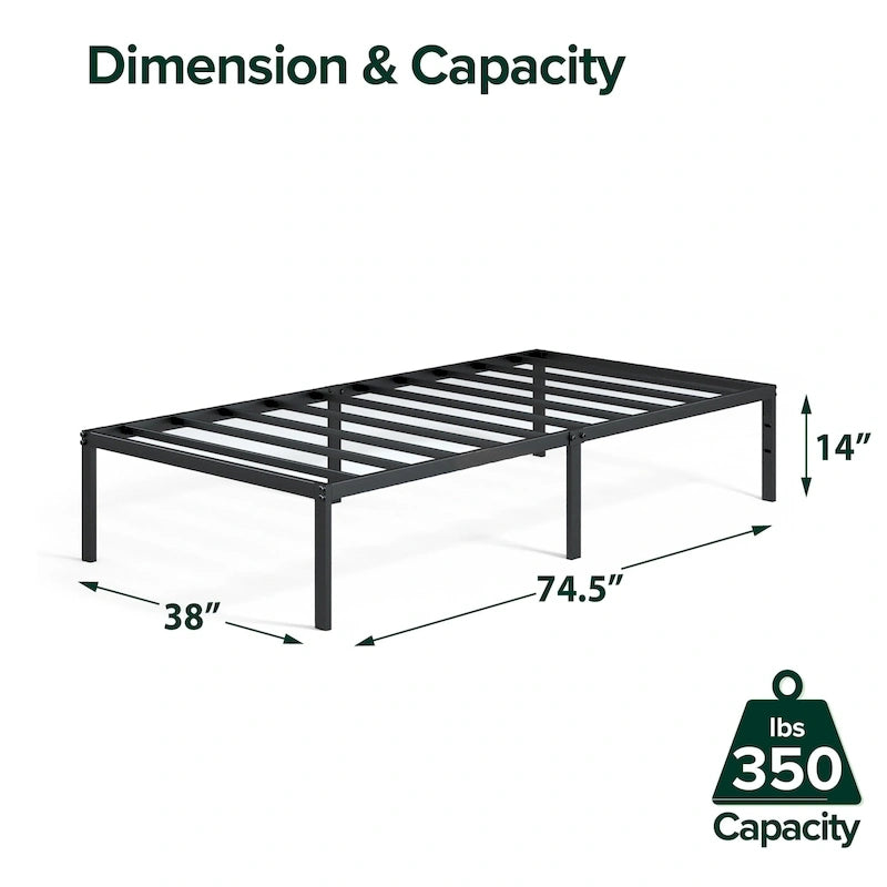 Black Metal Platform Bed Frame