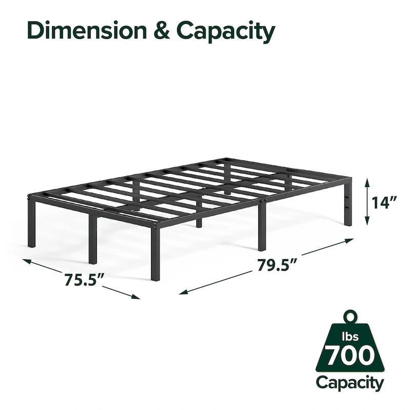 Black Metal Platform Bed Frame