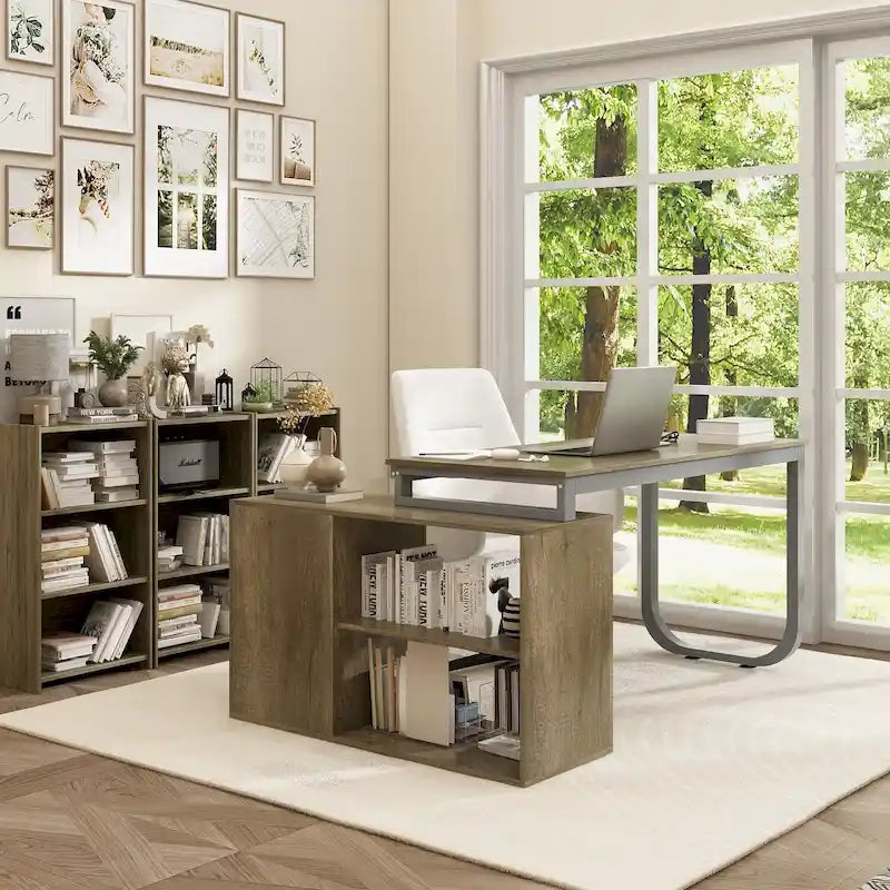 L-shaped executive desk With 3 Drawers for Home and Office