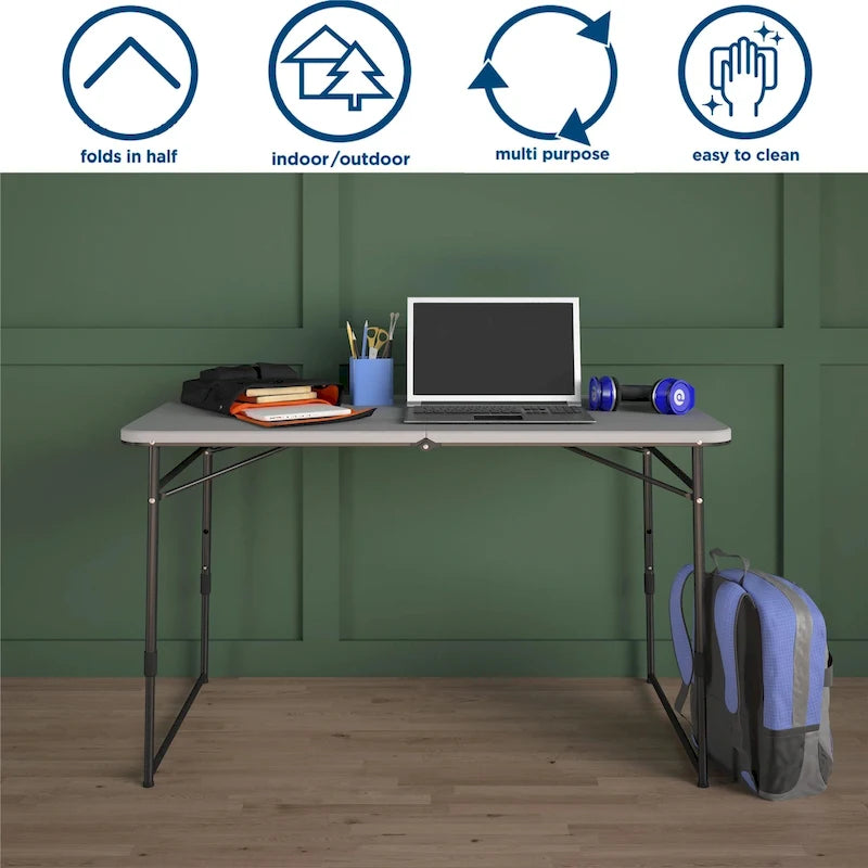 Indoor/Outdoor 4 ft. Fold-in-Half Portable Utility Table