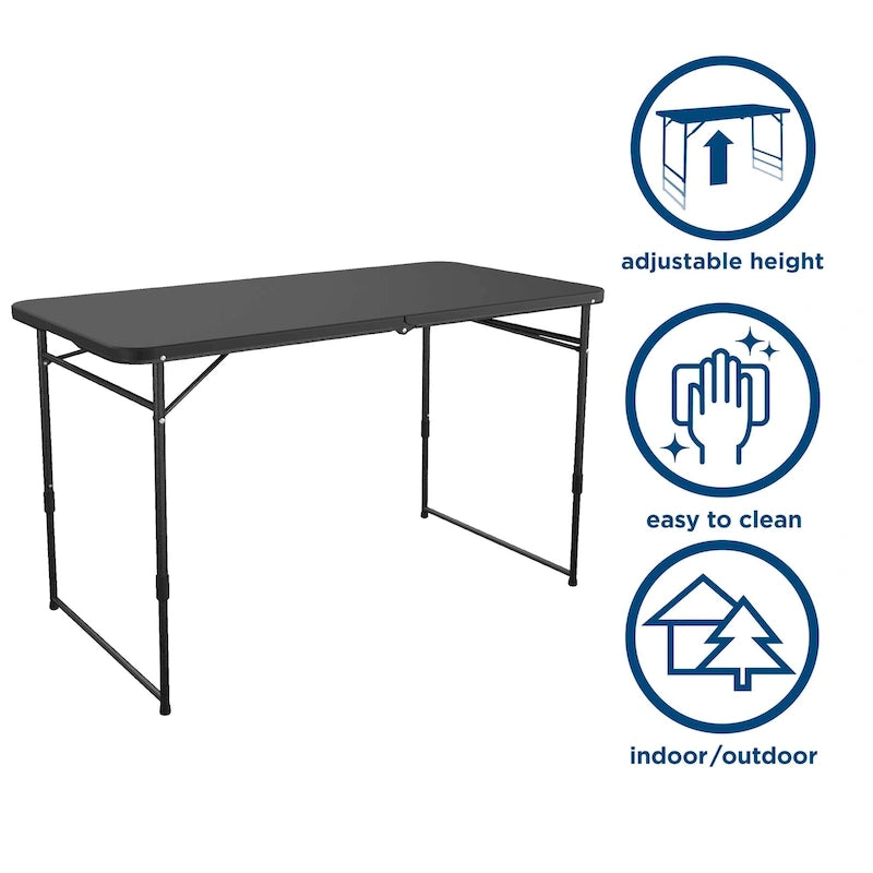 Indoor/Outdoor 4 ft. Fold-in-Half Portable Utility Table