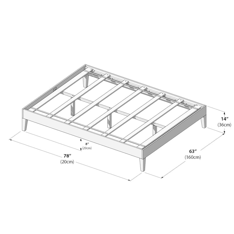 Manželská postel s roštem a minimalistickým designem z masivního dřeva