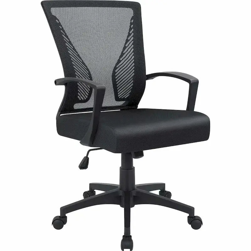 Mid-Back Mesh Office Chair with Lumbar Support and Armrest
