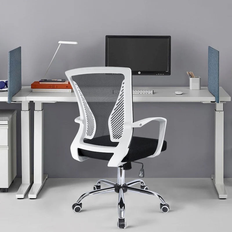 Mid-Back Mesh Office Chair with Lumbar Support and Armrest