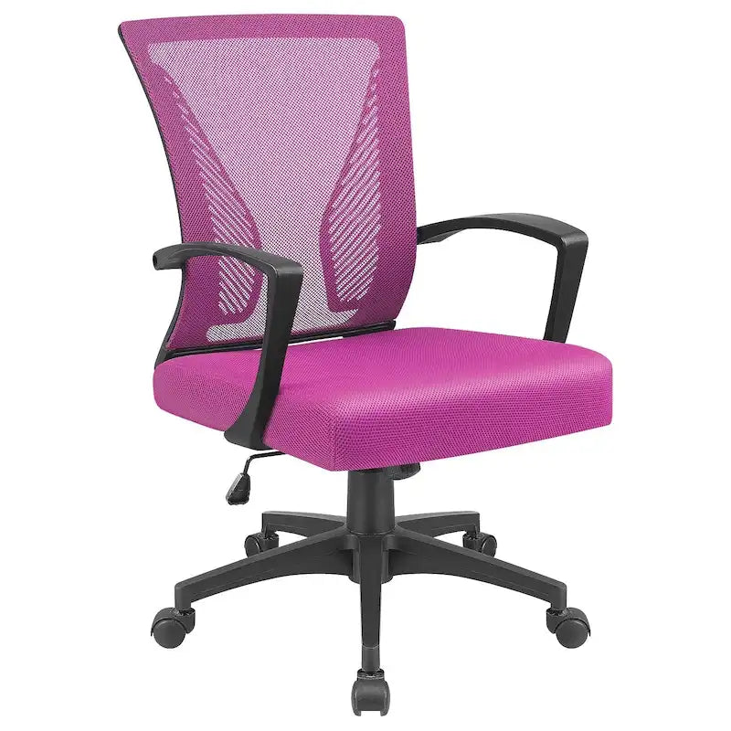 Mid-Back Mesh Office Chair with Lumbar Support and Armrest