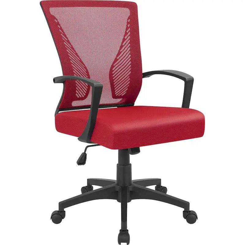 Mid-Back Mesh Office Chair with Lumbar Support and Armrest