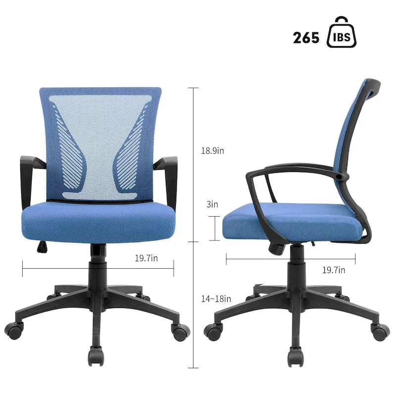 Kancelářská židle se síťovaným opěradlem, bederní opěrkou a područkami