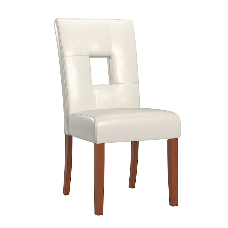 White Faux Leather Dining Chairs (Set of 2)
