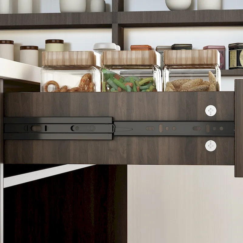 Kitchen Island with Storage and Large Workspace