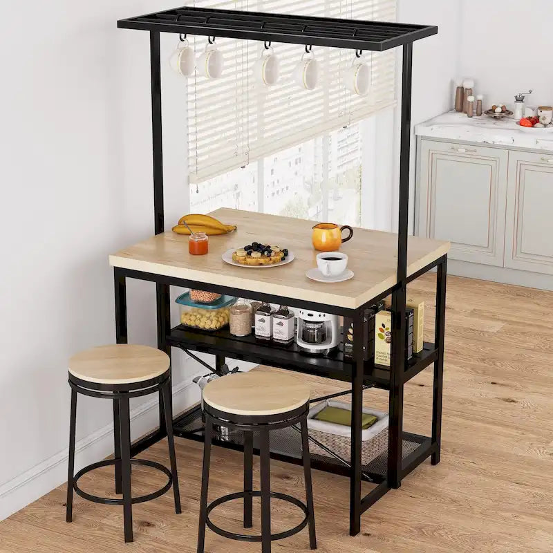 42 Kitchen Island Table Microwave Stand Oven Shelf with Storage - 42D x 28W x 72H