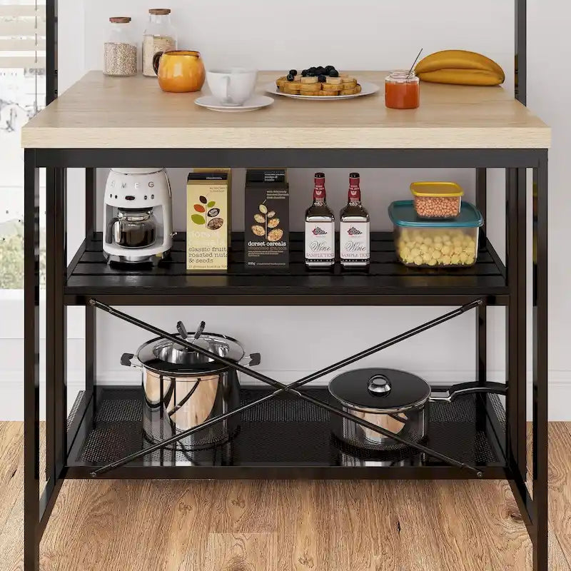 42 Kitchen Island Table Microwave Stand Oven Shelf with Storage - 42D x 28W x 72H