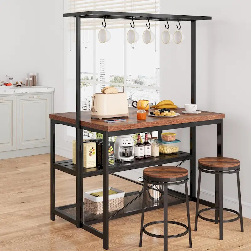 42 Kitchen Island Table Microwave Stand Oven Shelf with Storage - 42D x 28W x 72H