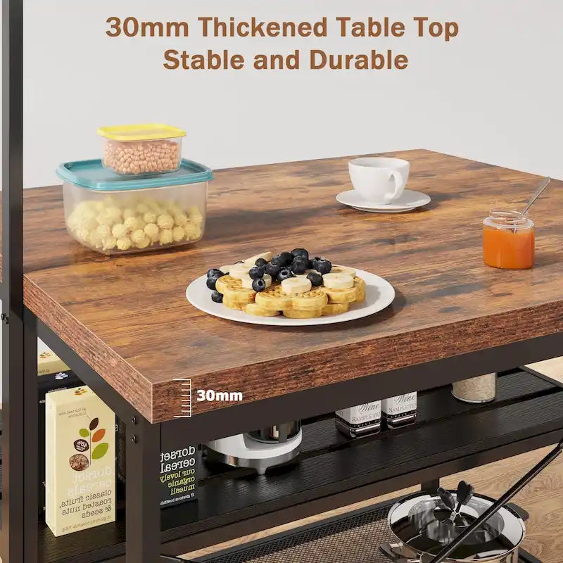 42 Kitchen Island Table Microwave Stand Oven Shelf with Storage - 42D x 28W x 72H