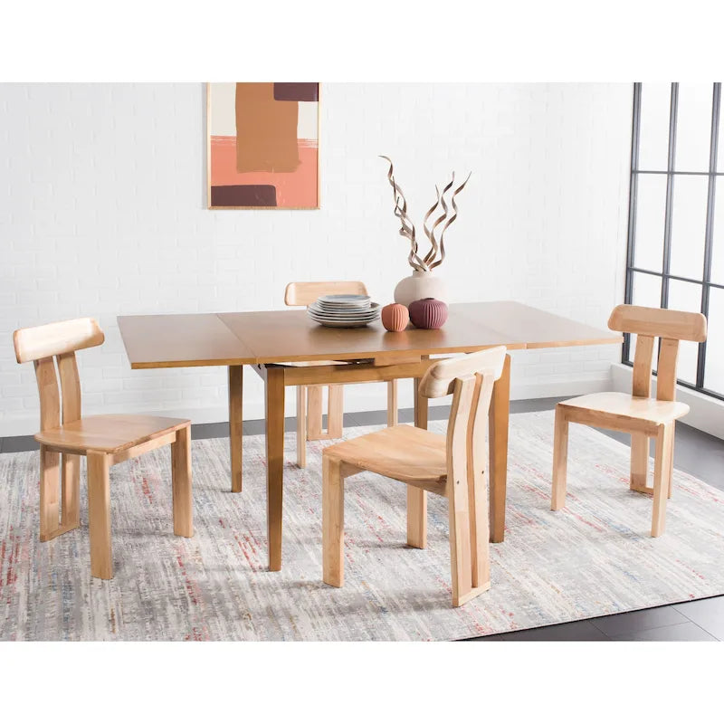Mid-Century Wood Dining Chair with Tripod Base