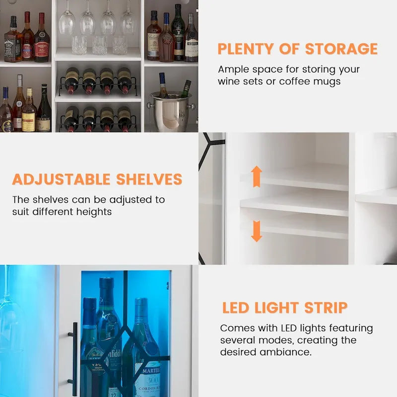 Vinotéka s LED osvětlením – 39,9 cm (H) x 119,9 cm (Š) x 87,9 cm (V)